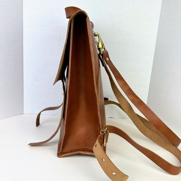 Mifland Standard Rucksack USA Made Full Leather Backpack Tan Oil Copper Bag - Picture 6 of 13